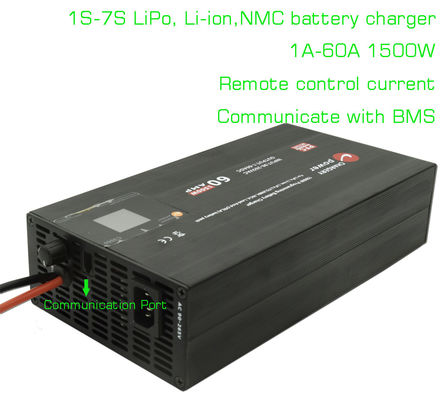 29.4V 7S LiPo NCM Lityum Piller için Şarj Aygıtı 1A 60A Ayarlanabilir