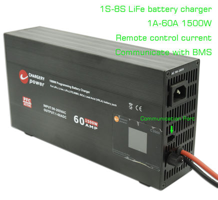 Yeniden şarj edilebilir Lifepo4 LFP Ac To Dc Pil Şarj cihazı 4S-8S 1500W 29.2V